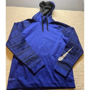 Nike Dri-FIT Women’s Pullover Hoodie Blue Geometric Print Size M Athletic
